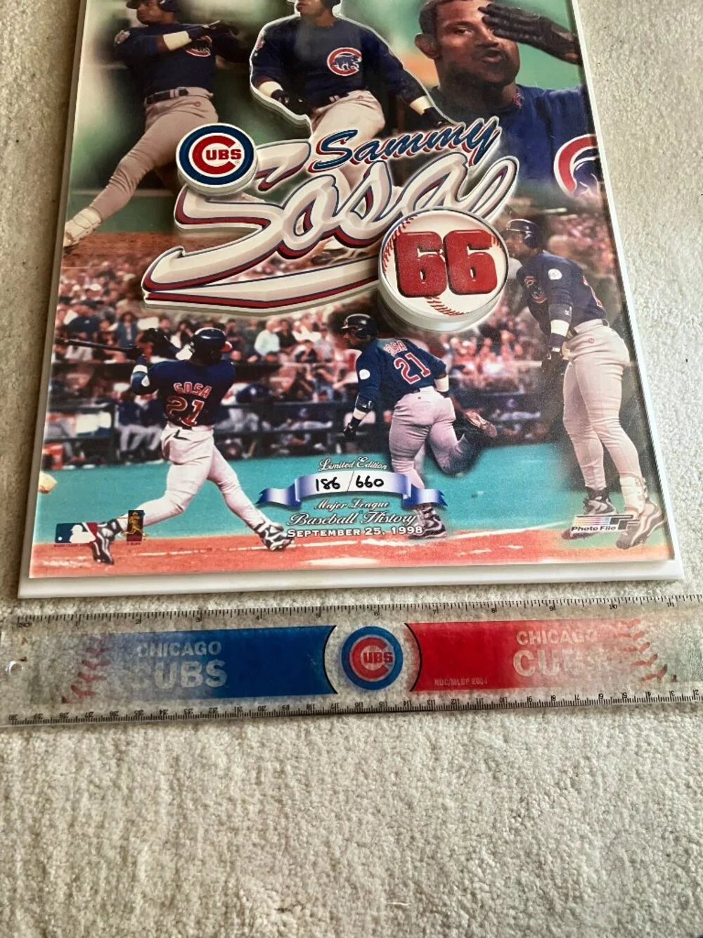 Collectible: Chicago Cubs Sammy Sosa 66th Home Run Commemorative Plaque